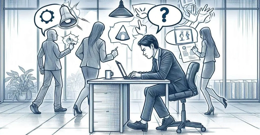 A workplace boardroom with a “Zero Tolerance for Harassment” poster, and two HR professionals reviewing a company policy handbook. Kabugu Advocates LLP – A leading law firm in Kenya providing expert legal services in litigation, real estate, employment law, and more.